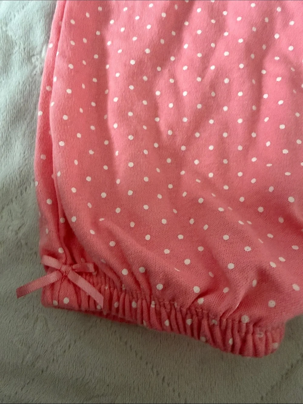 Pink Polka Dot Ladybug Footie One-Piece for Kids 9-12 months